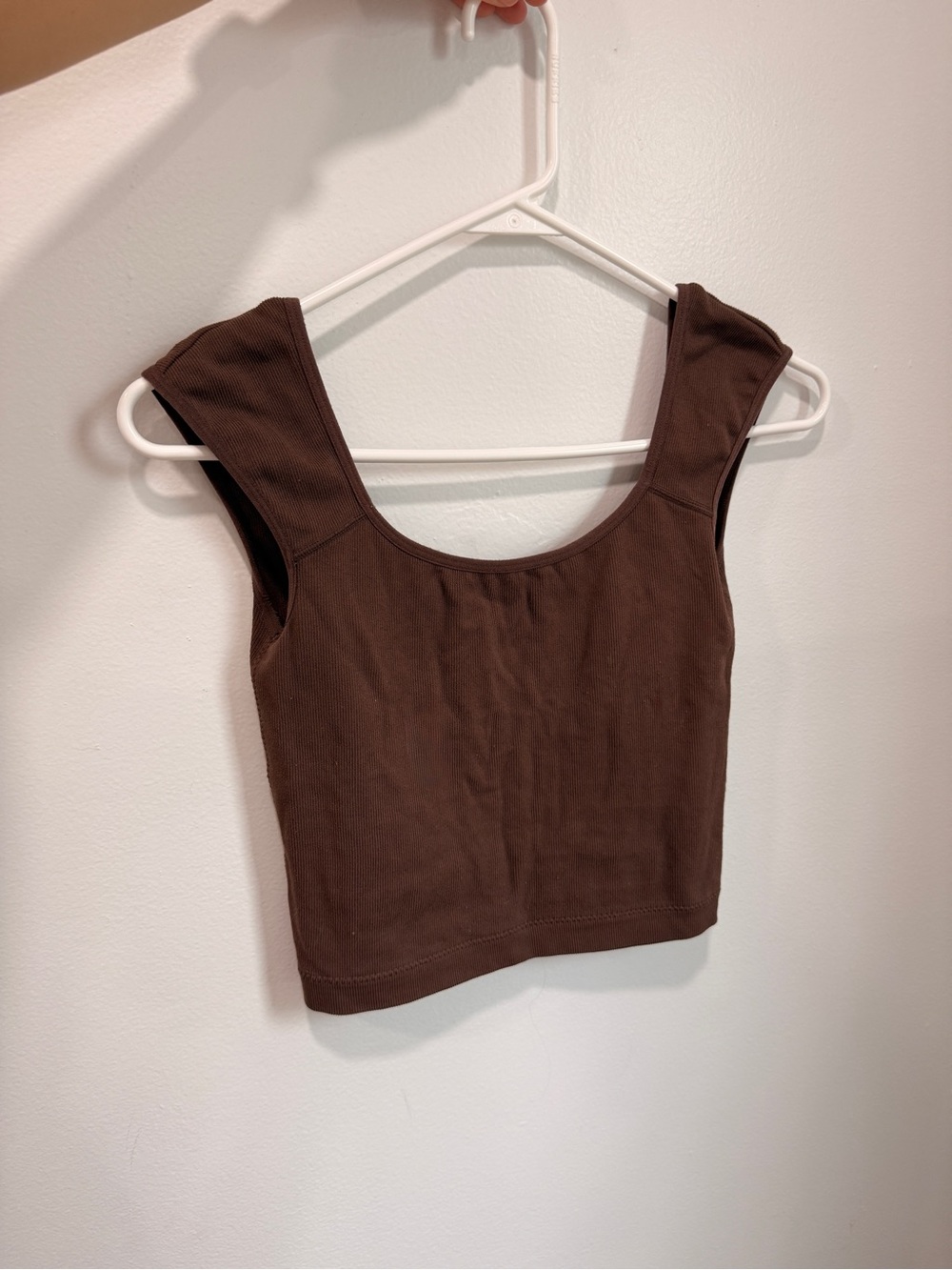 Garage Brown Scoop Neck Crop Tank